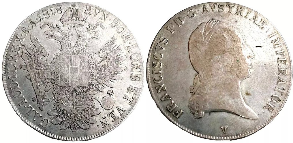 意大利，伦巴第-维内蒂亚王国 约瑟夫一世. Tallero 1818  (没有保留价) #2.1