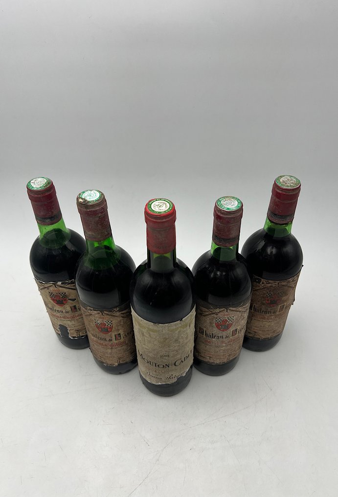 1981 x 4 Château de Lisse & 1982 Mouton Cadet - Bordeaux - 5 Flasker (0,75 L) #1.0
