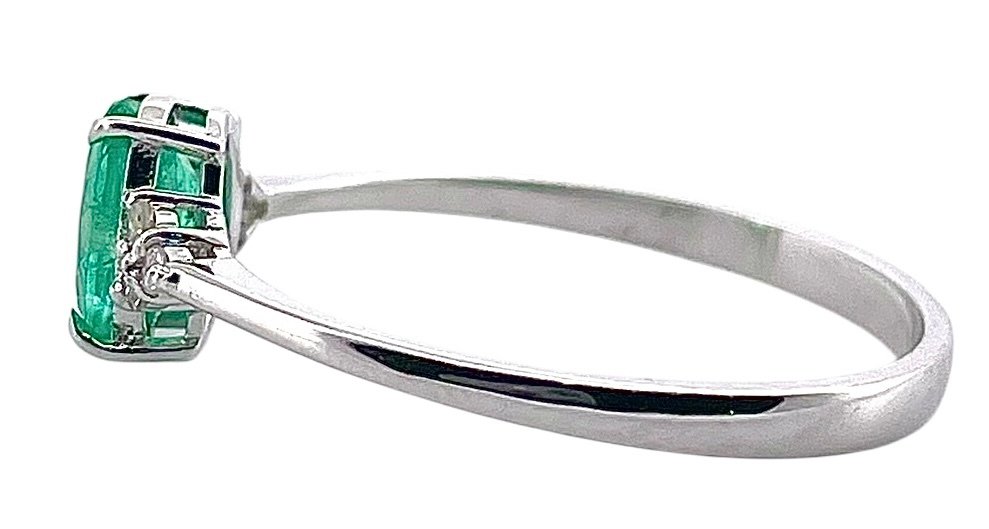 χωρίς τιμή ασφαλείας - Δαχτυλίδι - 18 καράτια Λευκός χρυσός Σμαράγδι - Διαμάντι #4.3