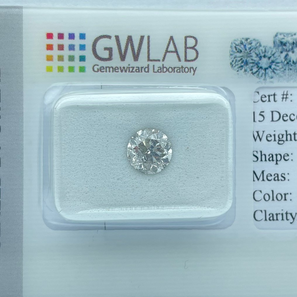 沒有保留價 - 1 pcs 鑽石  (天然)  - 0.96 ct - 圓形 - E(近乎完全無色) - I1 - 沒有實驗室報告 #1.0