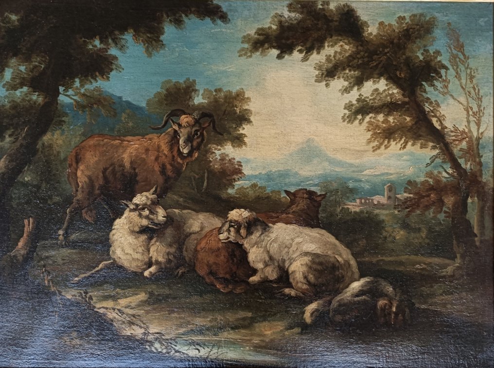 Philipp Peter Roos, detto Rosa da Tivoli (1657-1706), Circle of - Paesaggio con capre #2.1