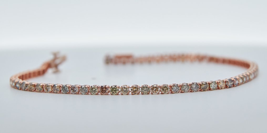 没有保留价 - 手镯 - 18K包金 玫瑰金 -  3.10ct. tw. 钻石 (天然色彩的) #1.0