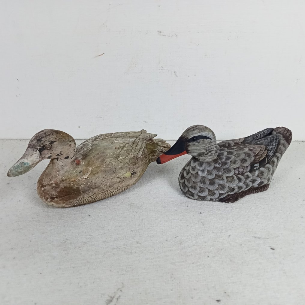 Lokeend - Lokeend (2) - Hout, Handbeschilderd hout #1.0