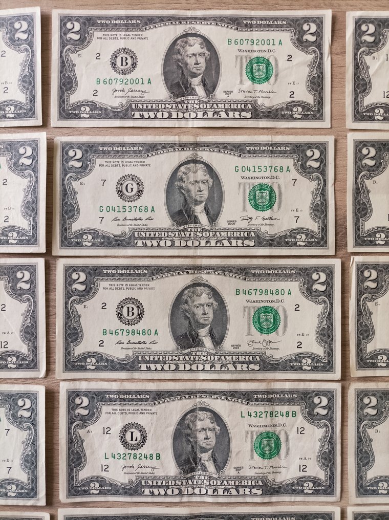 Statele Unite ale Americii. - 25 x 2 Dollars - various dates (Fără preț de rezervă) #4.3