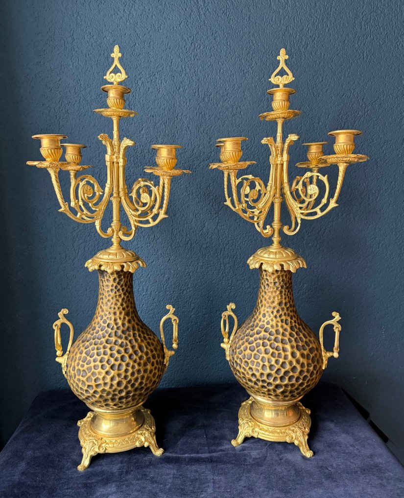 Candleholder (2) - Earthenware, Bronze #2.1