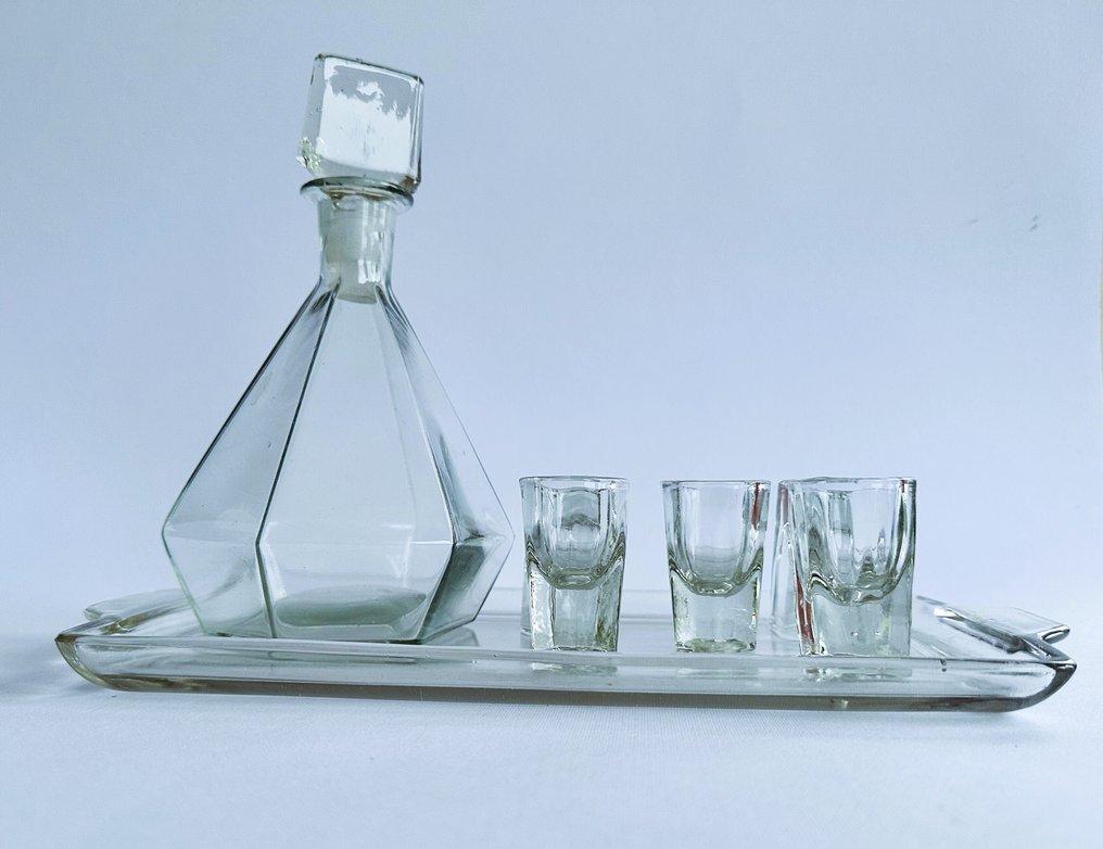 醒酒器 (7) - 装饰艺术风格的捷克玻璃酒瓶套装（约1930–1940年） - 玻璃 #2.1
