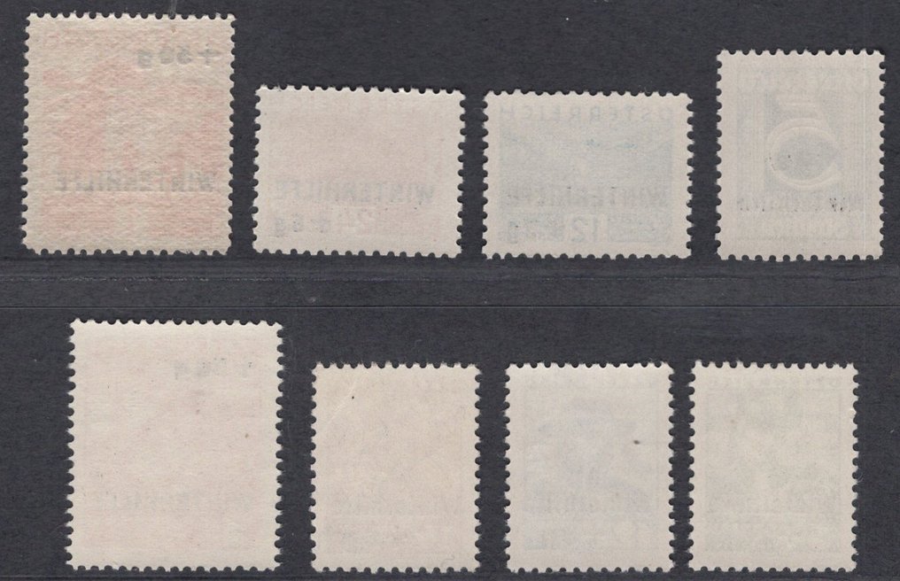 Austria  - Austria 1933/35, Winterhilfe I + II, 563 - 566 + 613 - 616, MNH, superb condition, CV €230 #1.0