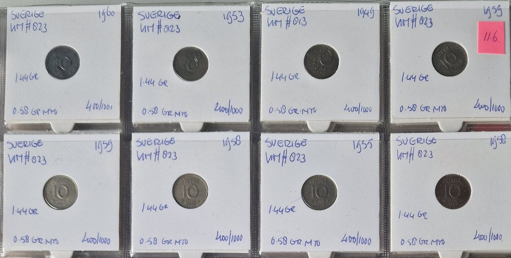 Suède. Collection of 215+ coins, various Ore and Krona denominations XX cent. #3.2