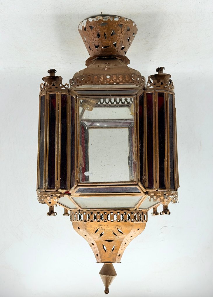 Lampe à suspendre - Laiton, Glacis - lampe de plafond #1.0