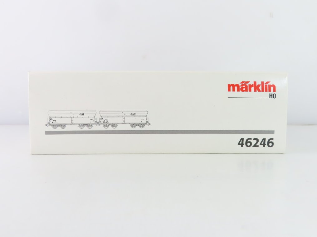Märklin H0 - 46246 - Set di vagoni merci di modellini di treni (1) - Set di carri merci a 2 pezzi con scarico automatico a 4 assi. - NMBS #4.3