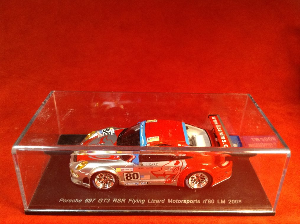 Spark 1:43 - Rennwagenmodell - ref. #S1956 Porsche 997 GT3 RSR "Flying Lizard" 32° Le Mans 2008 #80 Bergmeister/Neiman/Van Overbeek - Ausgezeichnete Qualität - Limitierte Edition - Heute schwer zu finden #1.0
