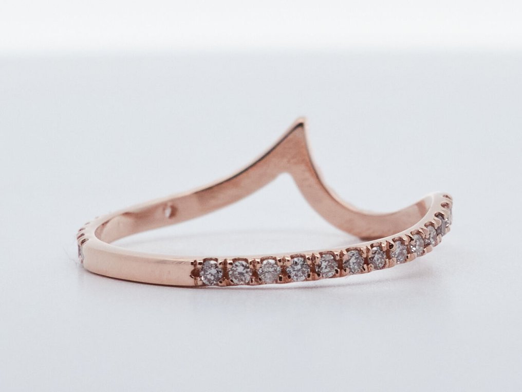 沒有保留價 - 戒指 - 14 克拉 玫瑰金 - 0.27ct. tw. 鉆石 (天然彩色) #3.2