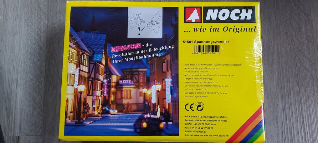 Noch H0 - 51501 - Kituri de construit machete tren (1) - Transformator de tensiune pentru funcționarea foliilor de neon, sigilat original în folie. #2.1