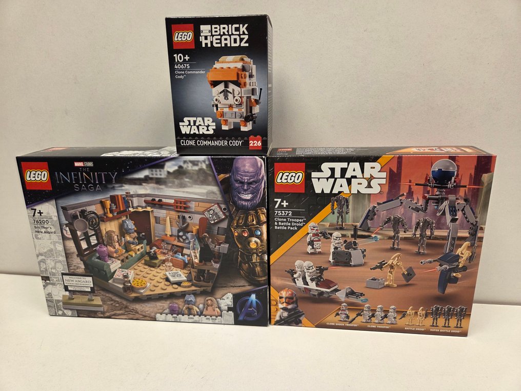 LEGO Set - Marvel, Star Wars, BrickHeadz - Star Wars 40675 Clone Commander+Clone Trooper & Battle Droid 75372+76200 Marvel Bro Thor's New #1.0