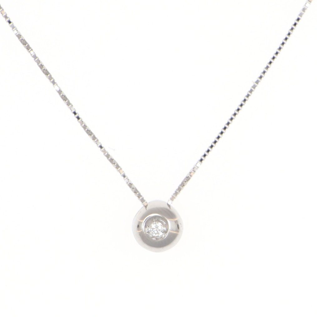 χωρίς τιμή ασφαλείας - Κολιέ με μενταγιόν - 18 καράτια Λευκός χρυσός Διαμάντι (Φυσικό)  #2.1