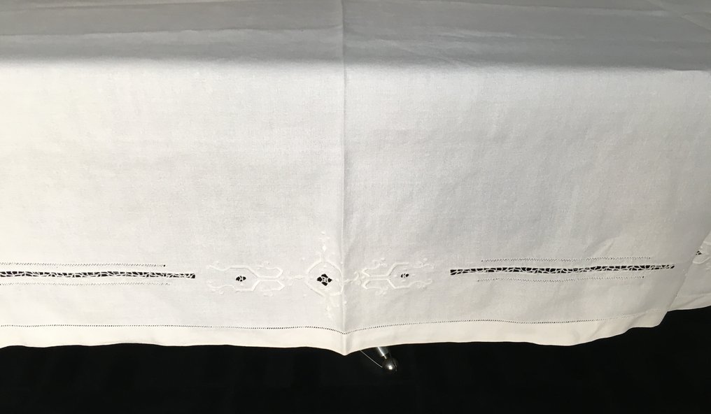 桌布  - 290 cm - 175 cm - 亚麻12个刺绣位置 #2.1