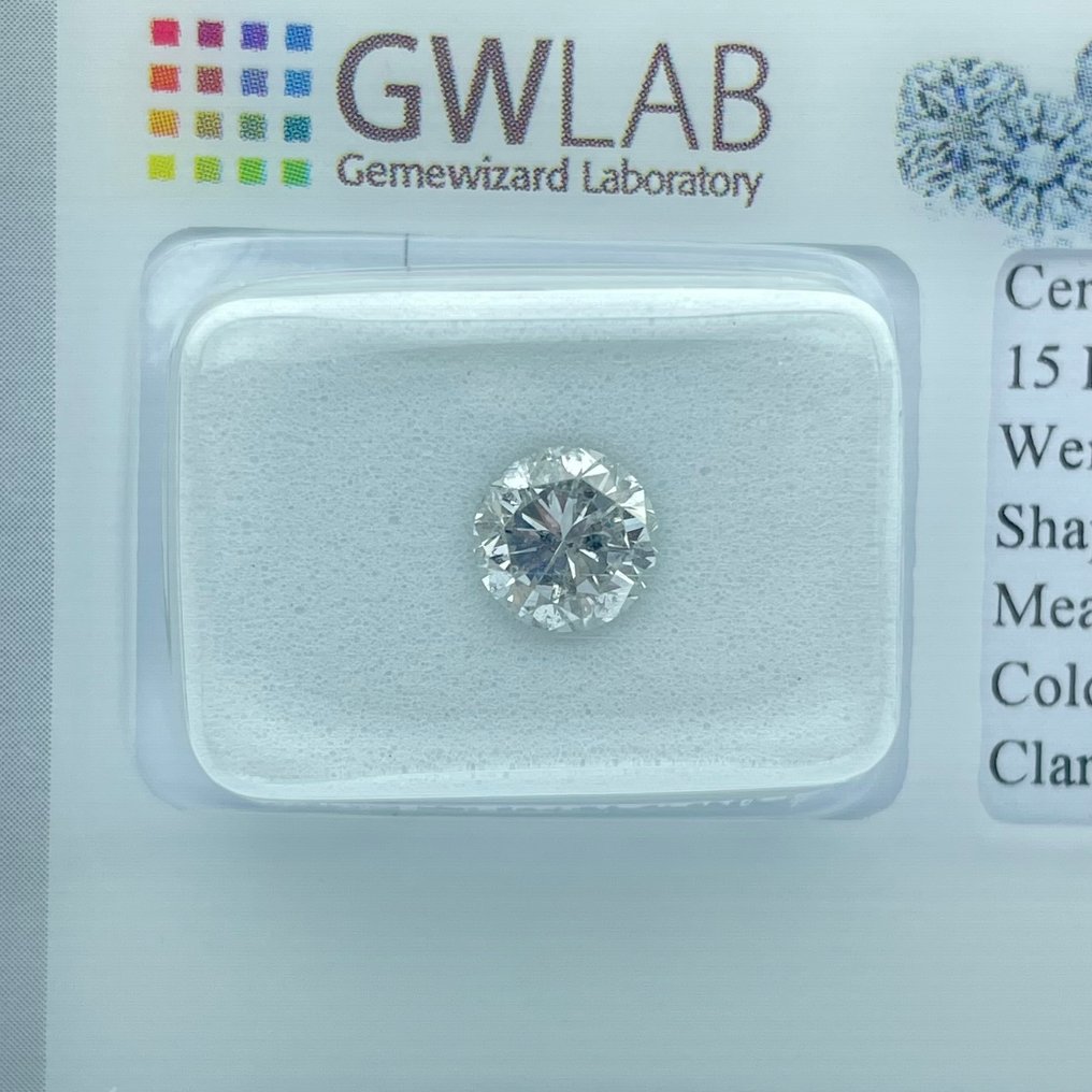 Nincs minimálár - 1 pcs Gyémánt  (Természetes)  - 1.00 ct - Kerek - F - SI3 - Gemewizard Gemmológiai Laboratórium (GWLab) #1.0