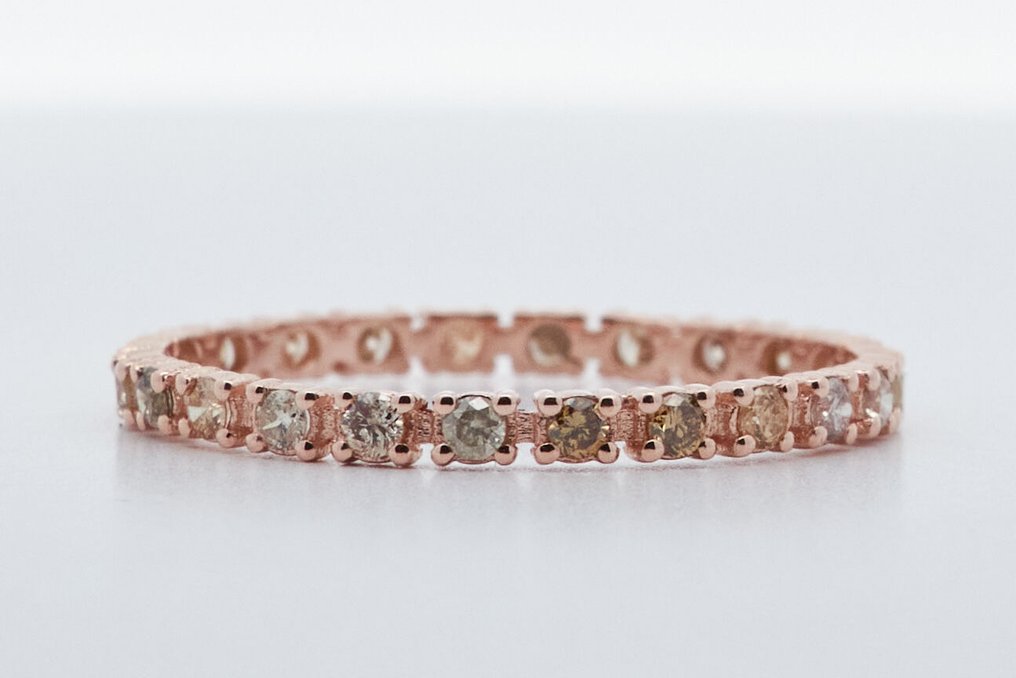 没有保留价 - 戒指 - 14K包金 玫瑰金 -  0.36ct. tw. 钻石 (天然色彩的) #4.3