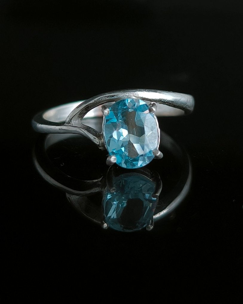 Aquamarin - Silber - Ring - Sterlingsilber #1.0