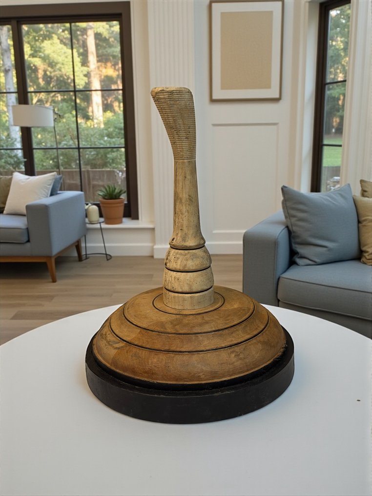 甘蔗 - 中世纪冰上投掷木制冰枪，约1950年——阿尔卑斯地区的体育遗迹作为家居装饰品 - 木 - 庞大 #1.0