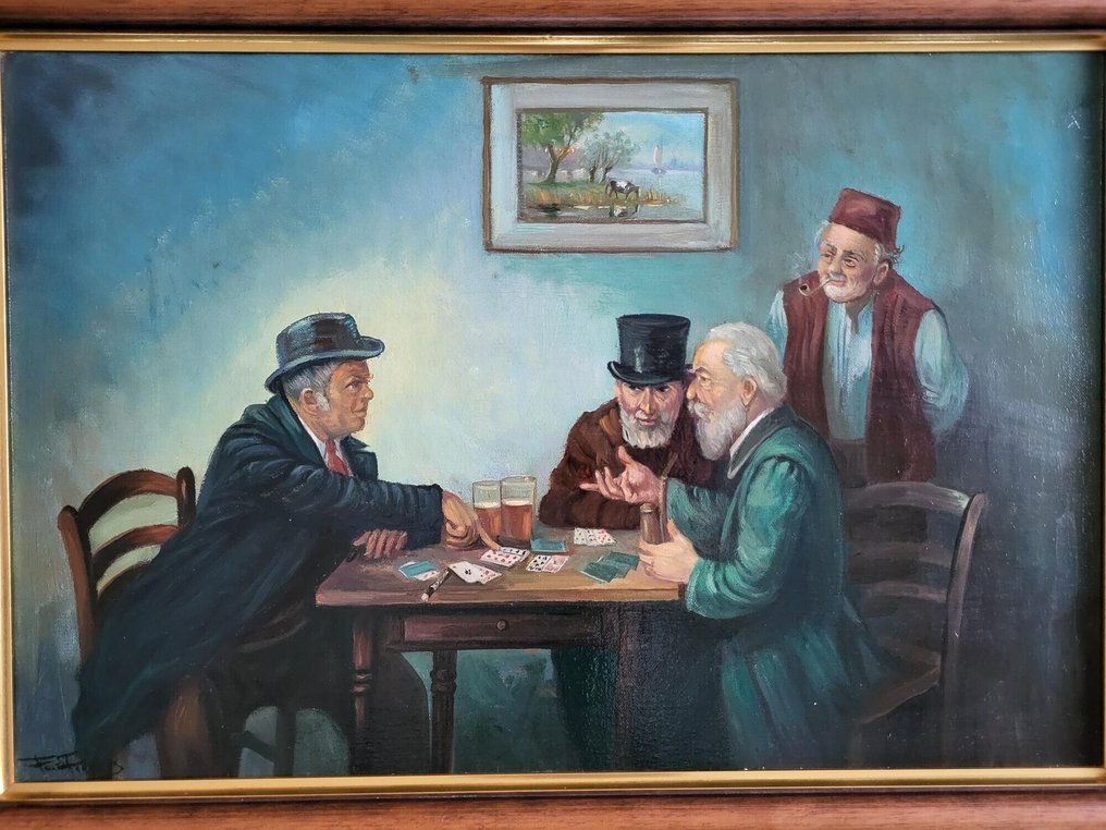 Frits Pieters (1915-2002) - Kaartspelende heren. #3.2