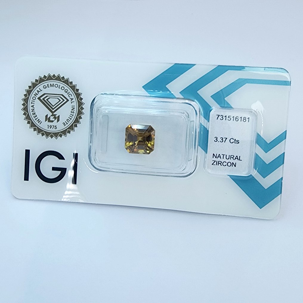 1 pcs 黄色 锆石 - 3.37 ct - 国际宝石研究院(IGI) #4.3