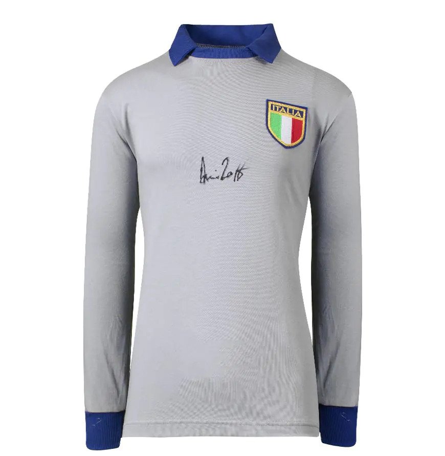 Italy 1982 World Cup shirt - Italienske fodboldliga - Dino Zoff - Premium Frame – Museum Quality - Football-trøje  #2.1