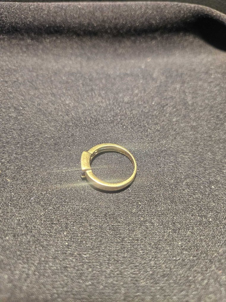Δαχτυλίδι - 8 καράτια Κίτρινο χρυσό -  0.10ct. tw. Αμέθυστος - Διαμάντι - Βάρος κίτρινου χρυσού 2,9g. #3.2