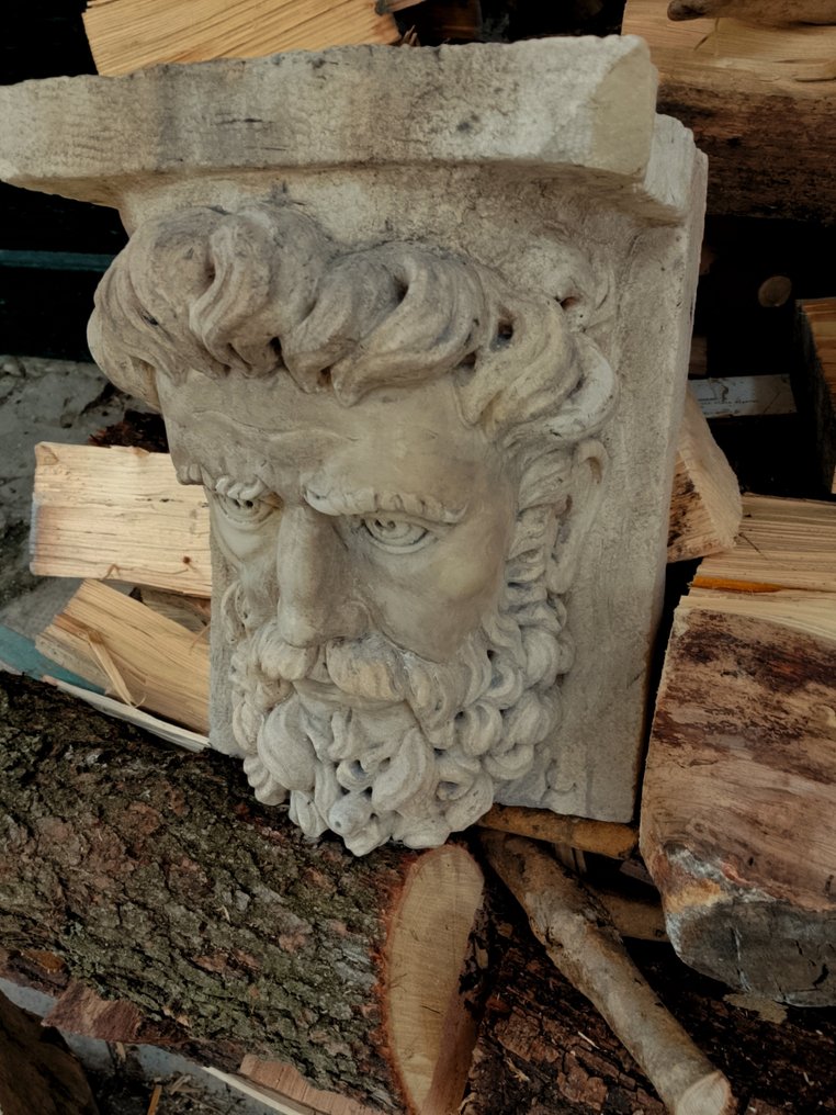  Architectural ornament - 20th century - Shelf with a bearded head  #4.3