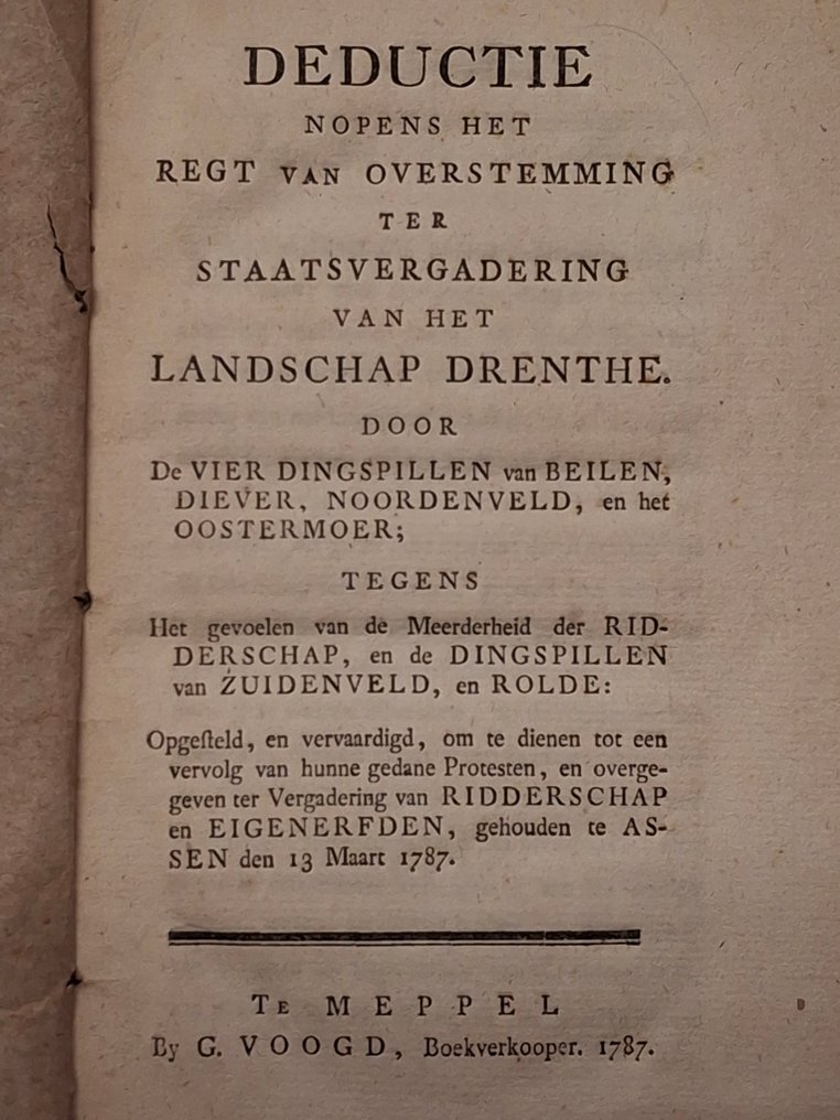 conflict in Drenthe - Beilen, Diever, Noordenveld en Oostermoer vs Zuidenveld en Rolde - 1787 #1.0