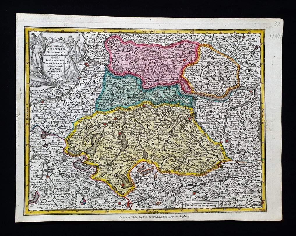 Europa - Áustria / Norte da Europa / Alemanha / Viena; Matthaus Seutter / C. Lotter - Archiducatus Austriae Superioris - 1721-1750 #1.0
