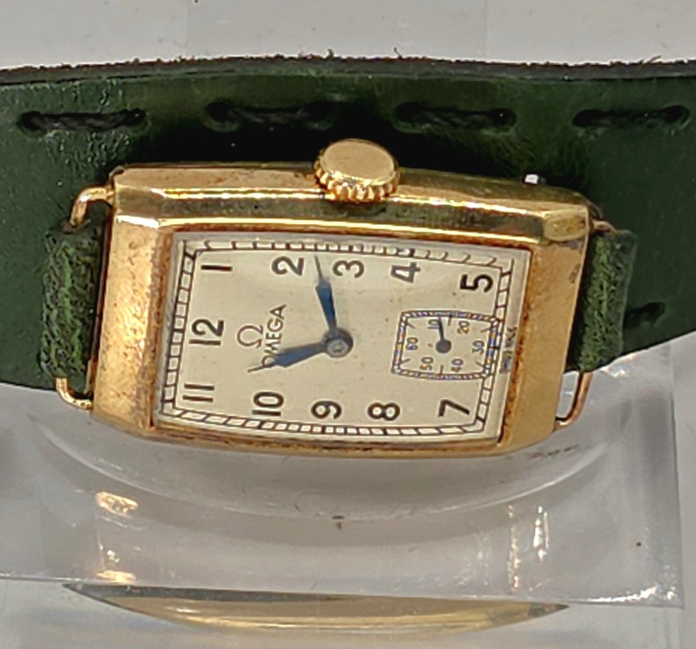 Omega - 14K Gold Curvex Viereckuhr - eigener Werkschutz - Eigenkaliber - Originalzustand - Schweiz 1935 - Unisex - 1900-1949 #4.3