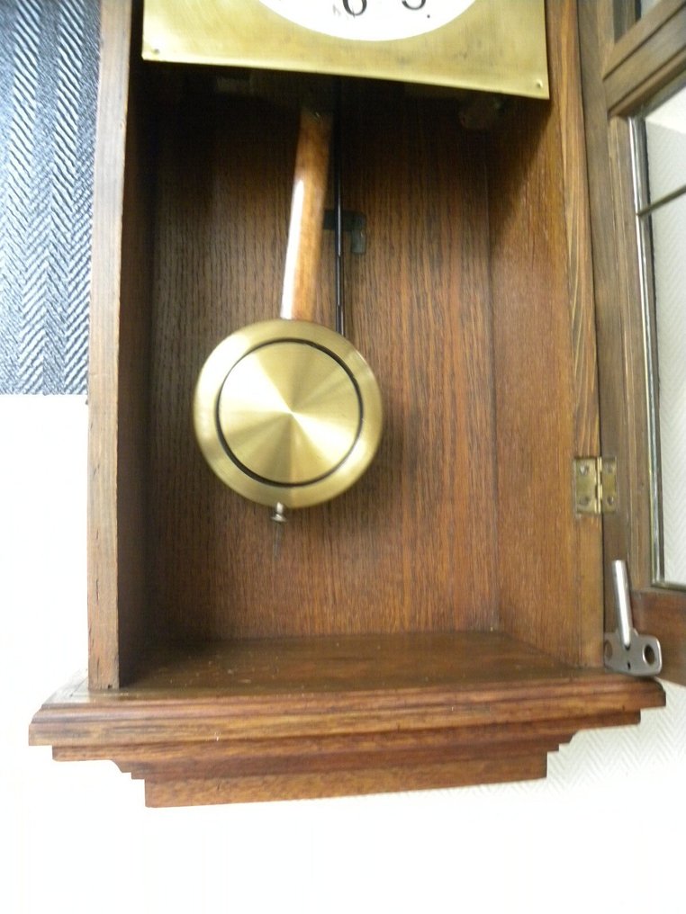 Orologio regolatore a cassa -   Vetro, Legno, Rame - 1950-1960 #4.3