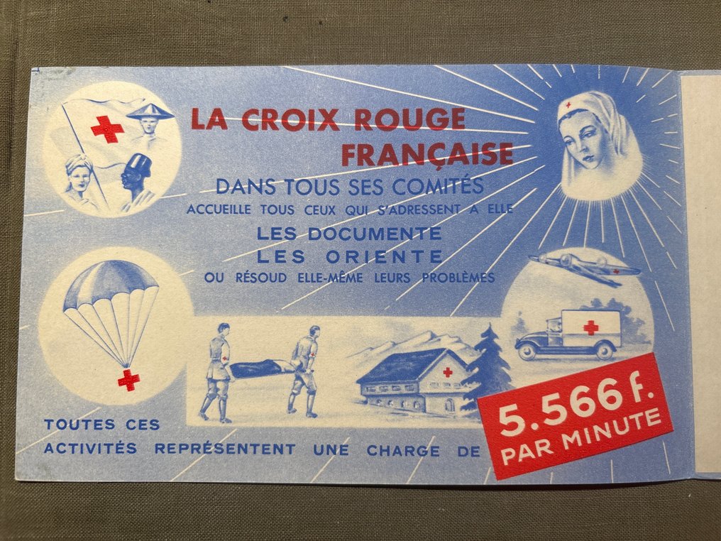 France 1952 - Red Cross carnet, 1952, no 2001 YT, valued at €550, perfect complete specimen #2.1