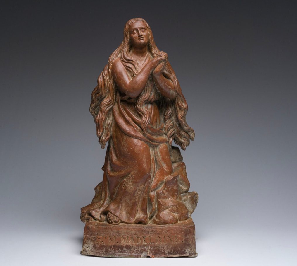 Sculpture, Maria Magdalena in extase - 56 cm - Earthenware #1.0