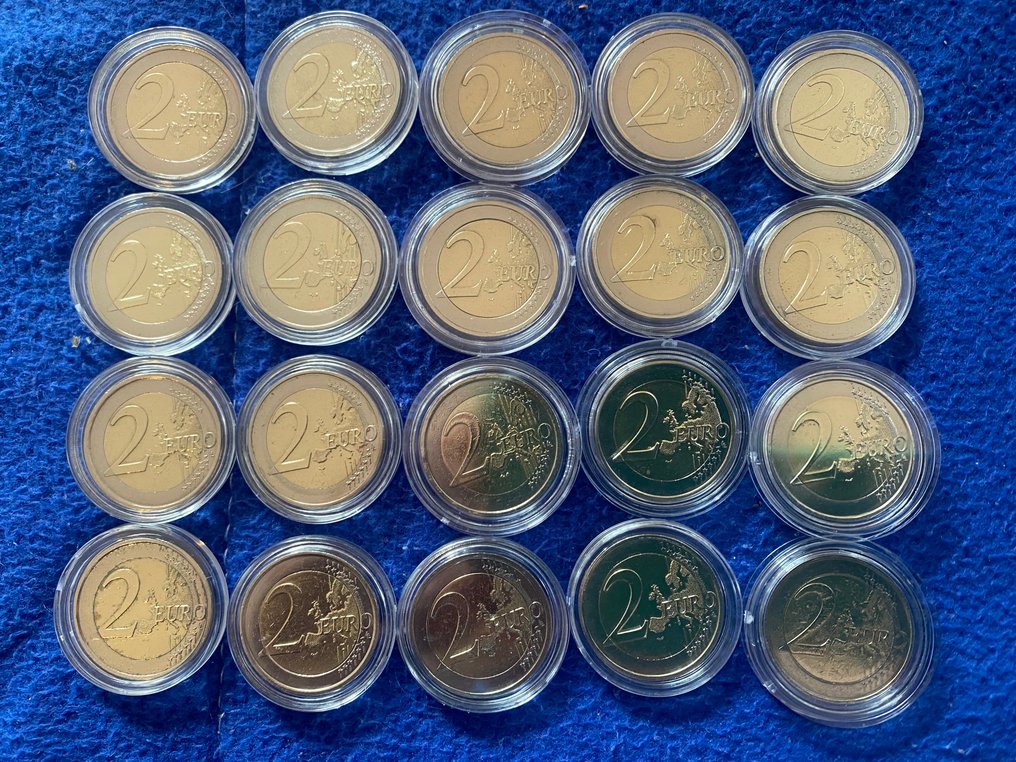 歐洲. 2 Euro 2001/2025 (20 moedas)  (沒有保留價) #1.0