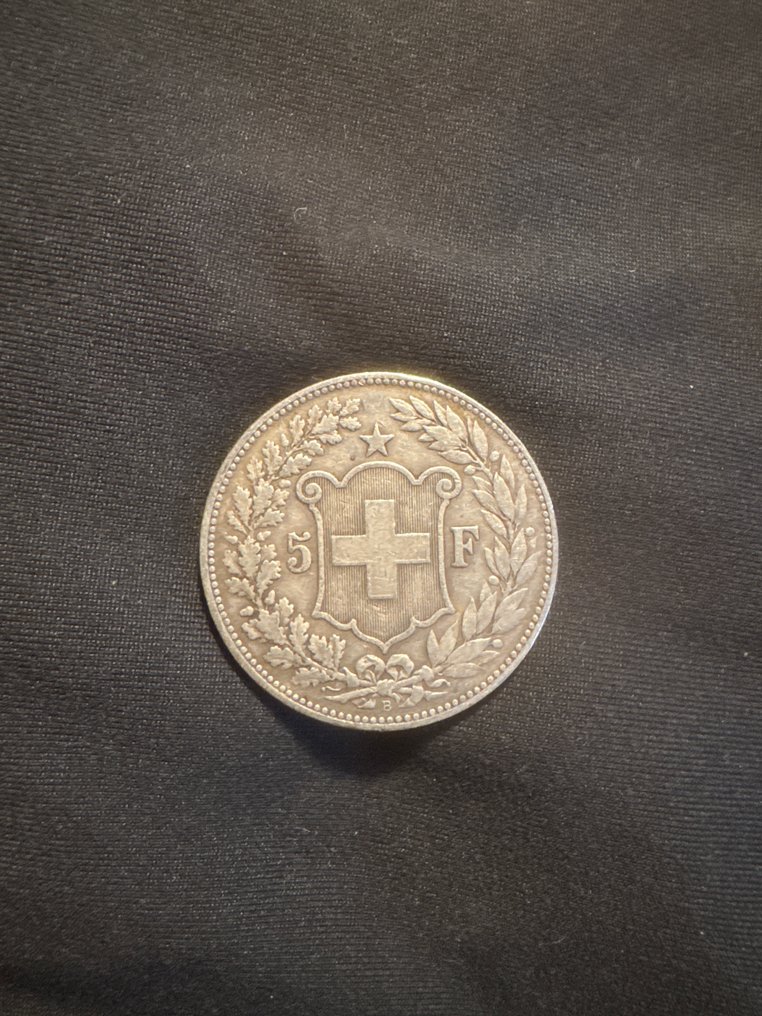 Zwitserland, Bern 5 Francs 1890 / Head of Helvetia  (Zonder minimumprijs) #3.2
