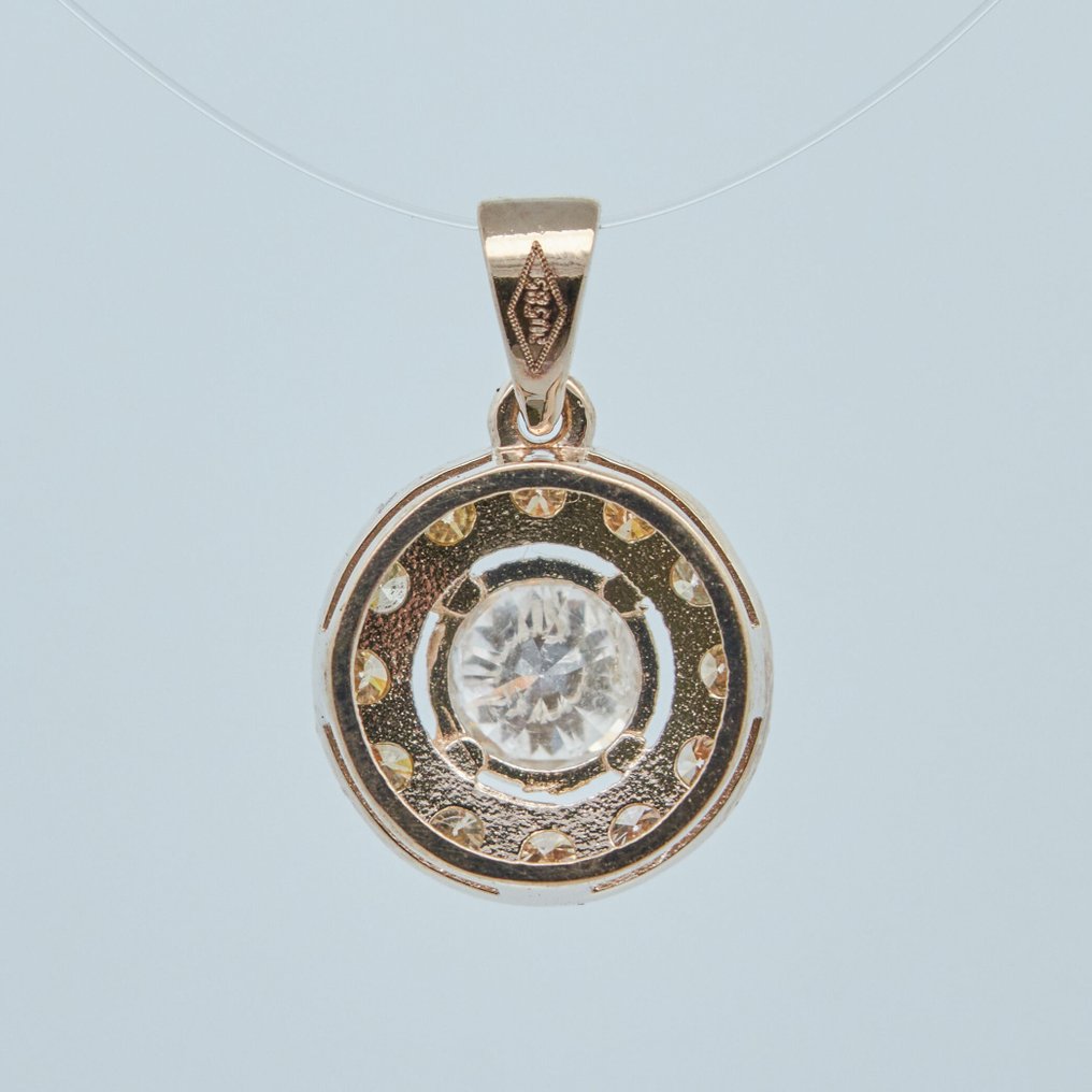 沒有保留價 - 墜飾 - 14 克拉 白金 -  0.65ct. tw. 鉆石 (天然彩色) #3.2