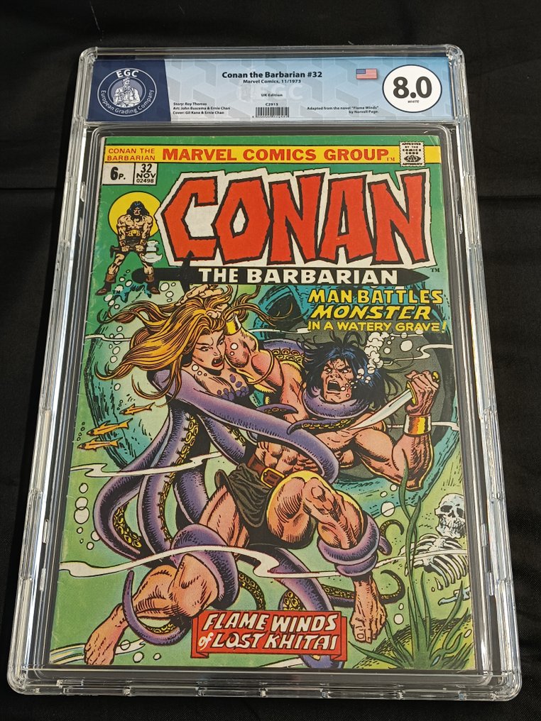 Conan the Barbarian #31 + 32 + 35 - UK Price Variant - EGC 8.9 + 8.0 + 8.6 - 3 Graded comic - Erstausgabe - 1973/1974 #2.1