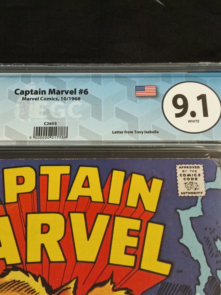 Captain Marvel (Vol. 1) #6 - EGC 9.1 - In the Path of Solam! - 1 Graded comic - Erstausgabe - 1968 #1.0
