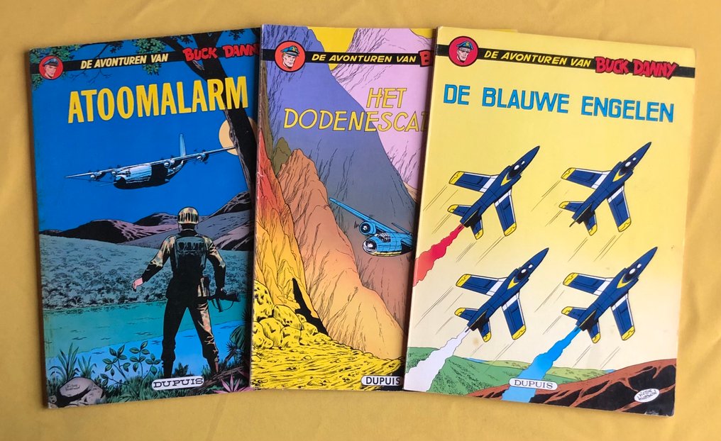 Buck Danny - 34 Atoomalarm / 35 Het dodenescadrille / 36 De blauwe engelen - 3 Album - Prima edizione - 1967/1970 #1.0