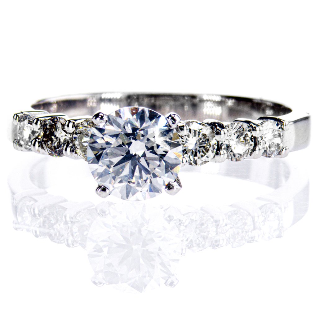 Zonder minimumprijs - Verlovingsring - 14 karaat Witgoud - 1.38ct. tw. Diamant (Natuurlijk) - Diamant #1.0