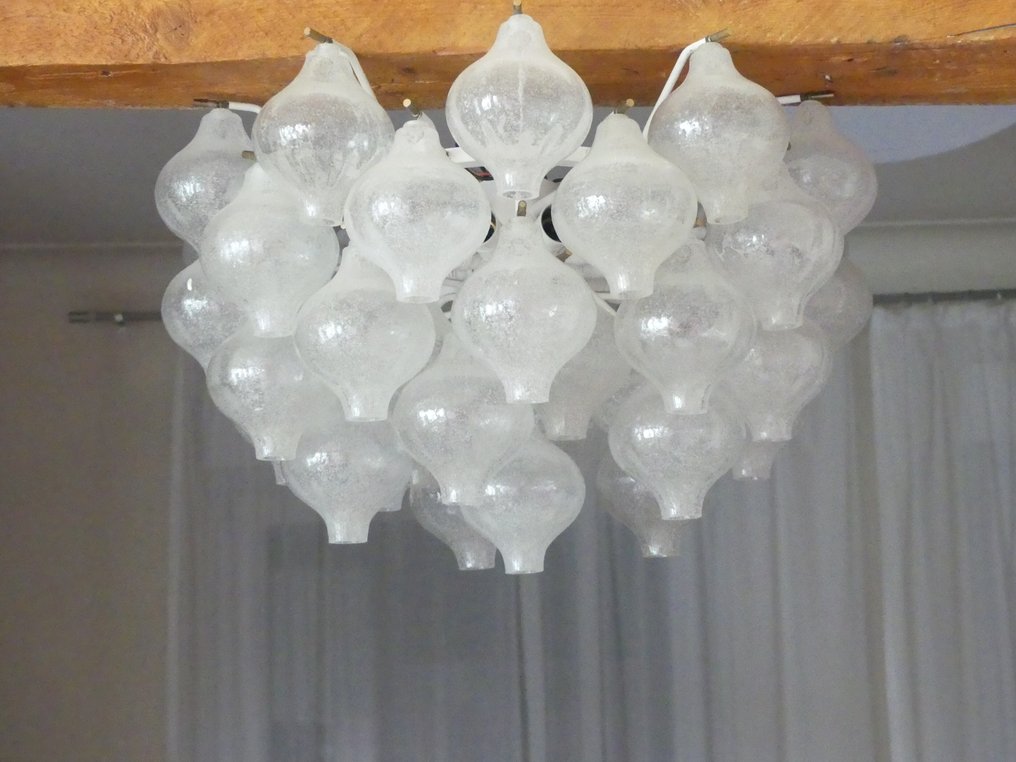 Kalmar Franken - Φωτιστικό οροφής - Tulipan - γυαλί, μπρούντζος - Sconce δεκαετία του 1960 #1.0