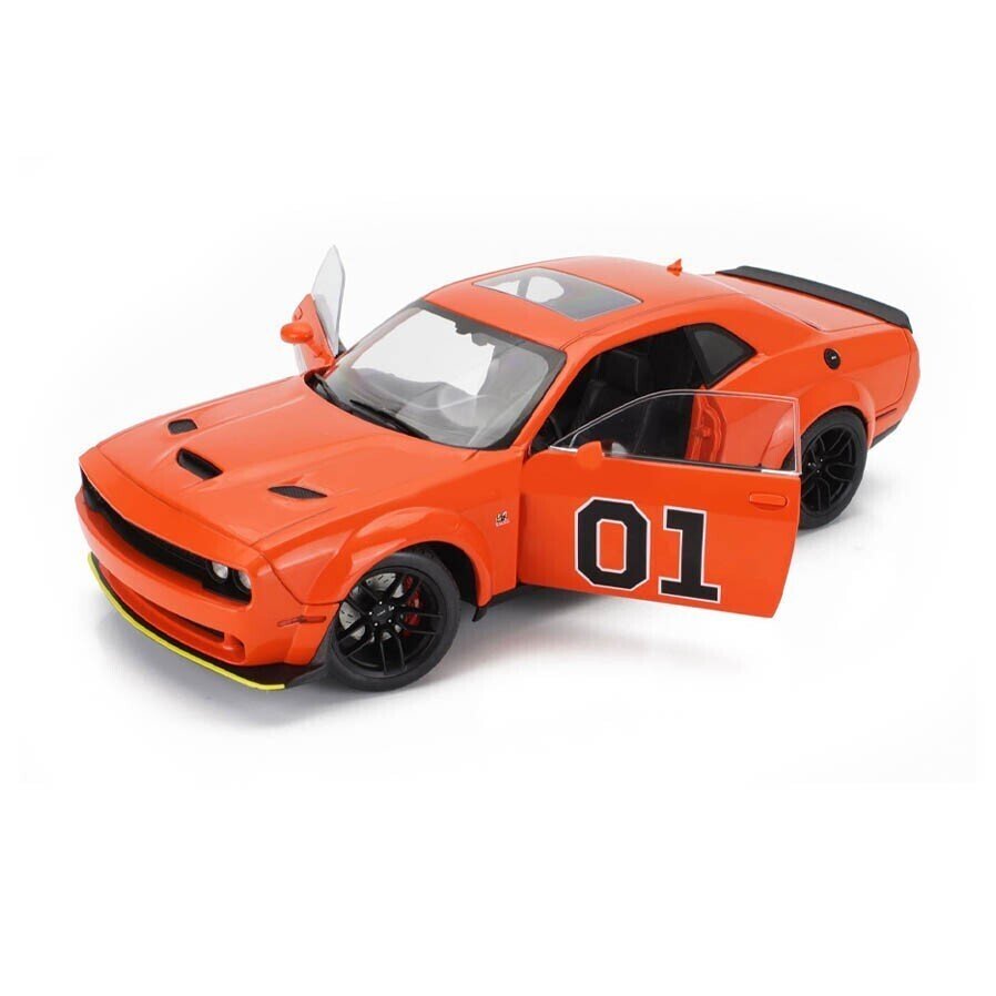 Solido 1:18 - Modellino di auto sportiva - Dodge Challenger R/T Scat Pack Widebody Hazzard Tribute 2023 - Modello in pressofusione con porte apribili #1.0