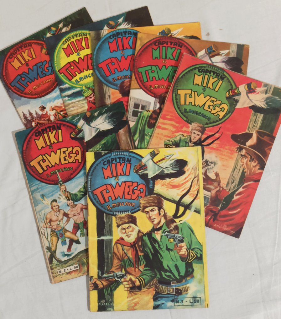 Albi d'Oro Capitan Miki e Tawega il moicano n.1/7 - Terza serie originale completa - 7 Complete series - First edition - 1954 #1.0