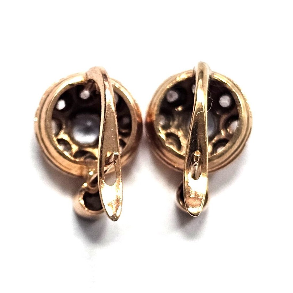 没有保留价 - 耳环 - 9 kt. 玫瑰金, 银 黄宝石 - 钻石 #3.2