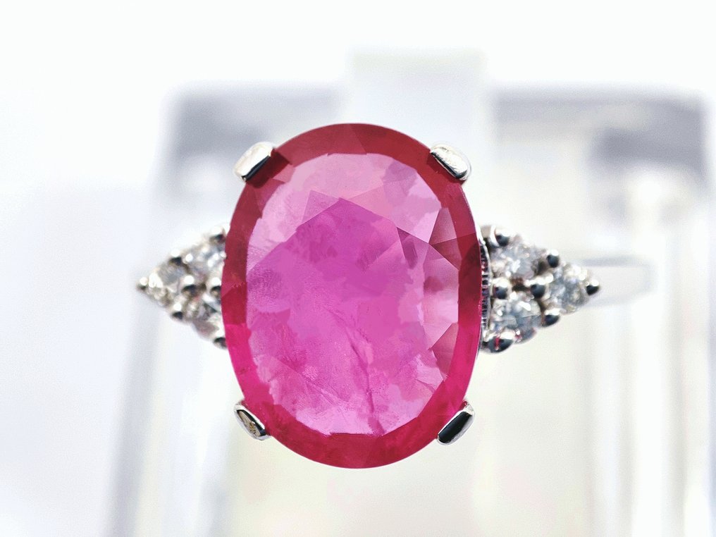 χωρίς τιμή ασφαλείας - Δαχτυλίδι - 18 καράτια Λευκός χρυσός - 2.28ct. tw. Ρουμπίνι - Διαμάντι #2.1