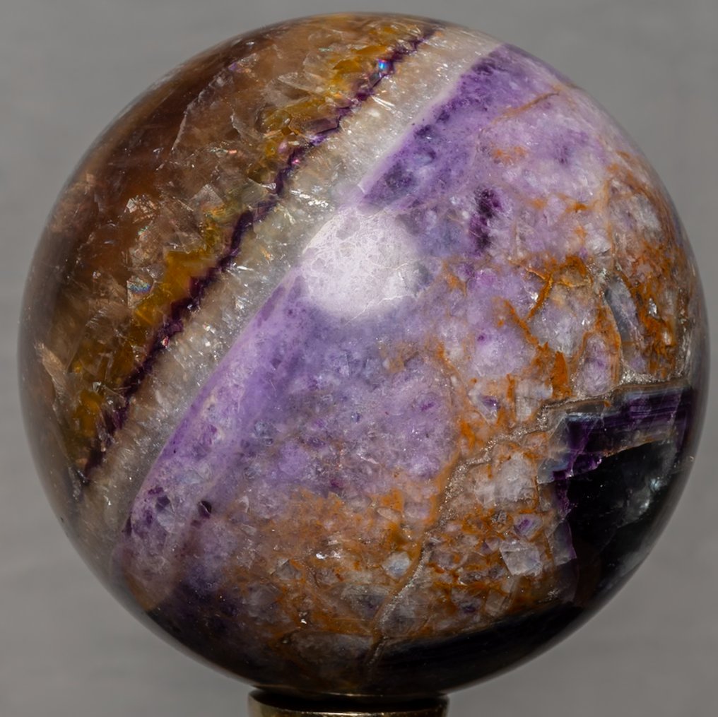 Fluorite Sfera in fluorite multicolore di grande qualità, finitura levigata - Altezza: 10.76 cm - Larghezza: 10.76 cm- 1985 g #2.1