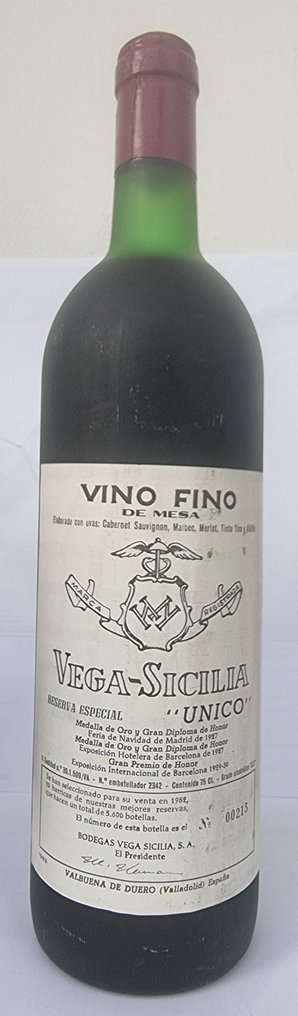 Vega Sicilia Unico, 1982 Release - 斗罗河岸 Reserva Especial - 1 Bottle (0.75L) #1.0