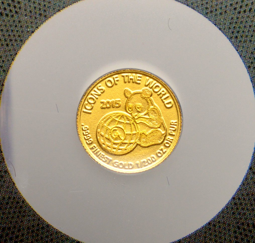盧旺達和布隆迪. 10 Francs 2015 Icons of the World - Chinese Panda - 1/200oz (.999)  (沒有保留價) #1.0
